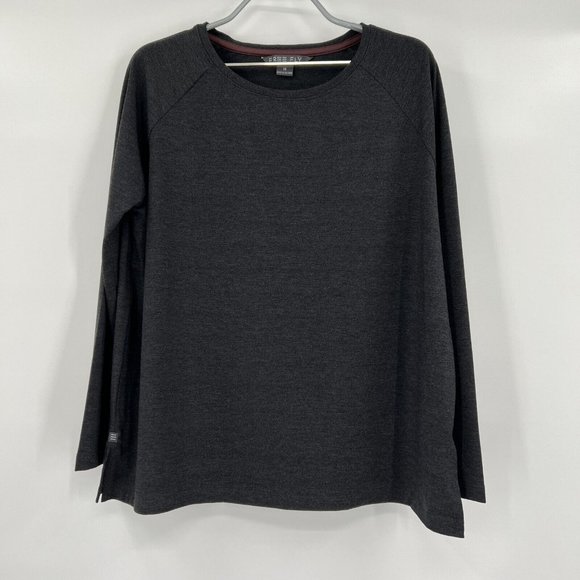 Free Fly Women's Bamboo Everyday Flex Long Sleeve T-Shirt in Heather Black sz M - Picture 1 of 7